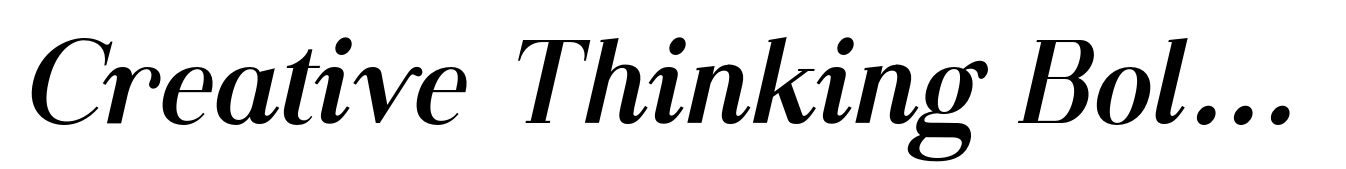 Creative Thinking Bold Italic